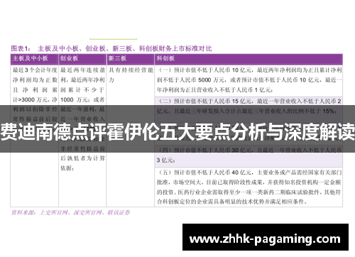 费迪南德点评霍伊伦五大要点分析与深度解读